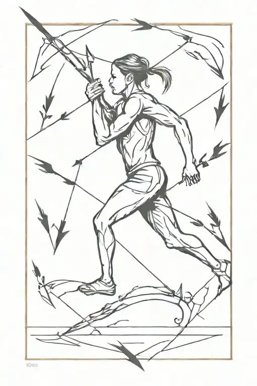 runner with two arrows representing pain is inevitable; suffering is optional tattoo design idea