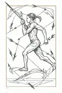 runner with two arrows representing pain is inevitable; suffering is optional tattoo design idea
