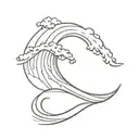 waves surf style tattoo design idea
