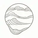 waves surf style tattoo design idea