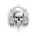 Skull with mom  tattoo design idea