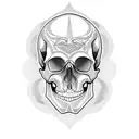 Skull with mom  tattoo design idea