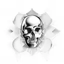 Skull with mom  tattoo design idea