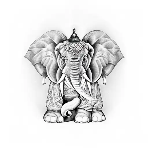 elephant Buddha  tattoo design idea
