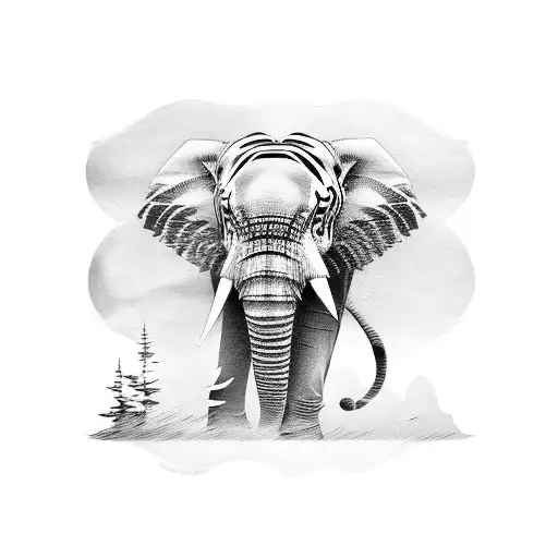 tiger elephant sleeve tattoo design idea