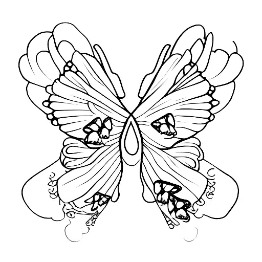 harry styles with butterflies tattoo design idea