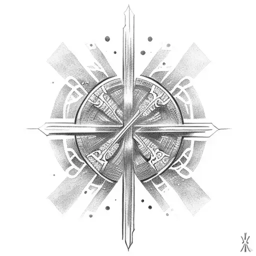 cross with 3 names tattoo design idea