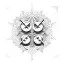 cross with 3 names tattoo design idea