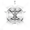 cross with 3 kids names tattoo design idea