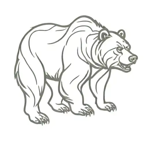 Grizzly is furious tattoo design idea