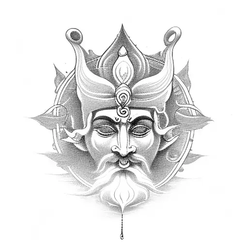 shiv god of creation tattoo design idea
