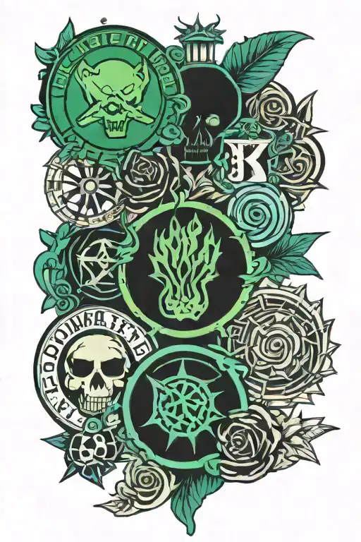 blink 182 logo, Green Day logo, Rise Against logo, Panic at the disco logo tattoo design idea