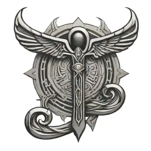 Egyptian symbols ankh tattoo design idea