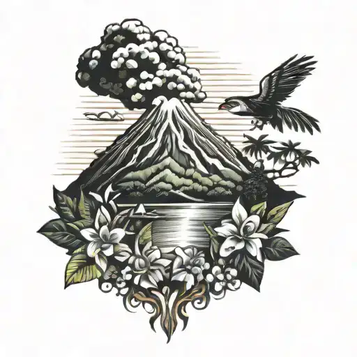 volcano of ometepe Nicaragua tattoo design idea