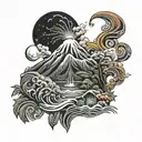 volcano of ometepe Nicaragua tattoo design idea