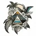 volcano of ometepe Nicaragua tattoo design idea