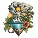 volcano of ometepe Nicaragua tattoo design idea