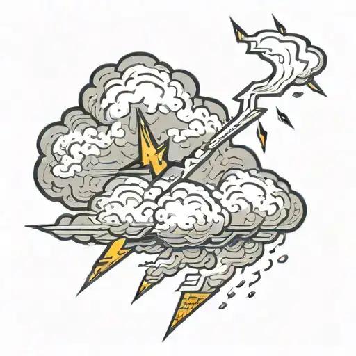 lightning bolt going through a cloud  tattoo design idea