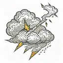lightning bolt going through a cloud  tattoo design idea