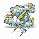 lightning bolt going through a cloud  tattoo design idea