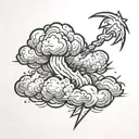lightning bolt going through a cloud  tattoo design idea