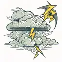 lightning bolt going through a cloud  tattoo design idea