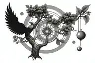 tree of life with wheel of fortune tarot card tattoo design idea