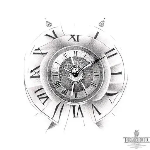 clock and roman numerals tattoo design idea
