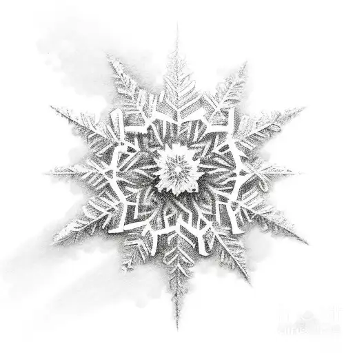 fog and snowflake and daffodil tattoo design idea