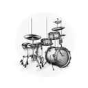 Design a drum set with intricate jewelry details tattoo design idea