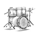 Design a drum set with intricate jewelry details tattoo design idea