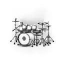 Design a drum set with intricate jewelry details tattoo design idea