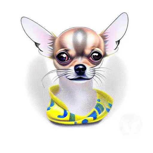 Chihuahua drawn in Disney style  tattoo design idea