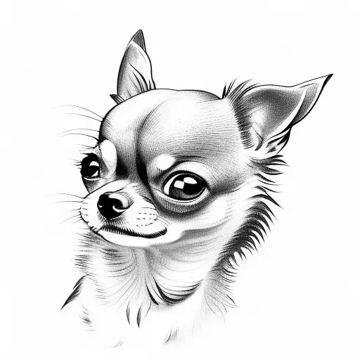 Chihuahua in Disney style tattoo design idea