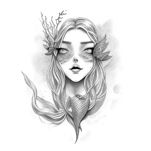 Mermaid tattoo design idea