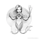 Mermaid diving tattoo design idea