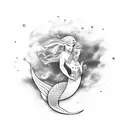 Mermaid diving tattoo design idea