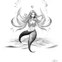 Mermaid diving tattoo design idea