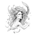 Mermaid diving tattoo design idea