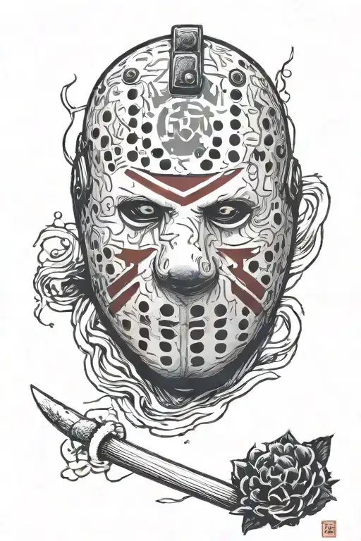 jason voorhees mask tattoo design idea