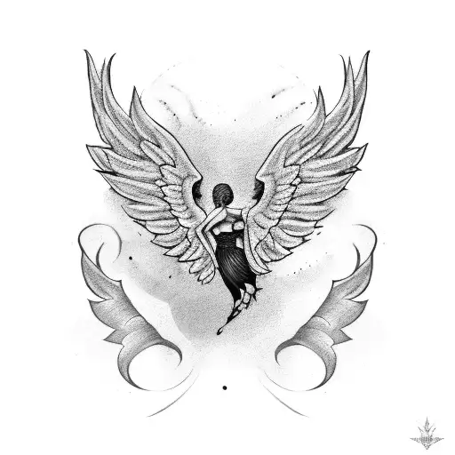 Fallen Angel Wing  tattoo design idea