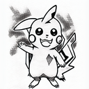 pikachu fighting charmander tattoo design idea