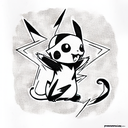 pikachu fighting charmander tattoo design idea