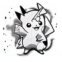 pikachu fighting charmander tattoo design idea