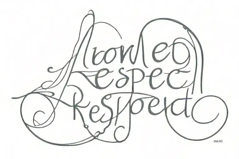Name Respect tattoo design idea