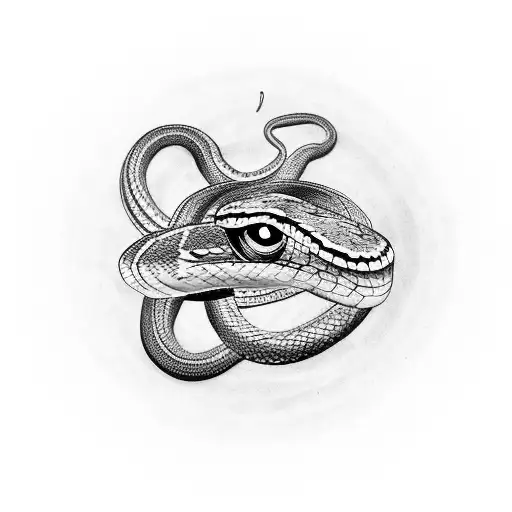 snake wrapping around an eye tattoo design idea