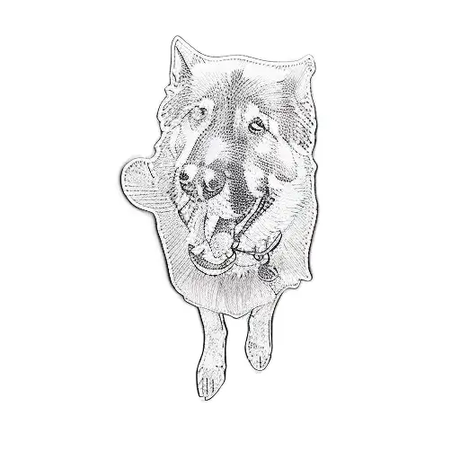a german shepherd dog tattoo design idea