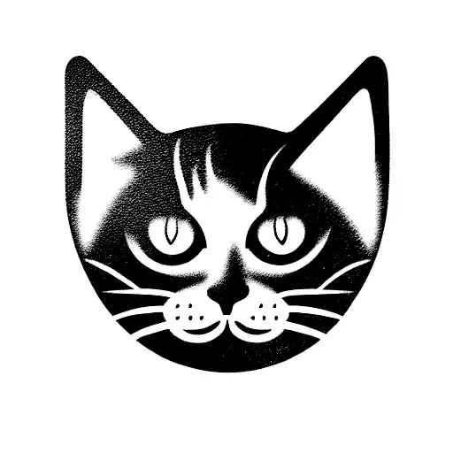 futuristic cat logo  tattoo design idea