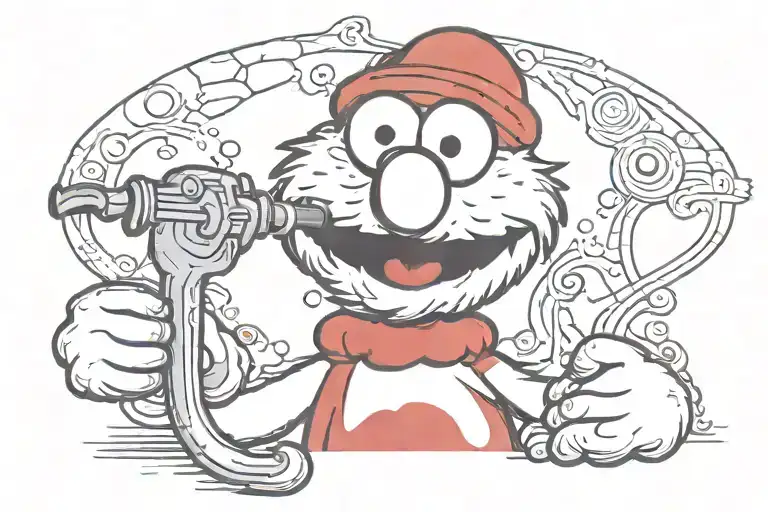 Elmo crack pipe tattoo design idea