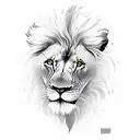 A lion roaring in front of the Nottingham Forest stadium tattoo design idea